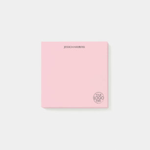 Simple Personal Stationery Logo Pink Post-it Notes