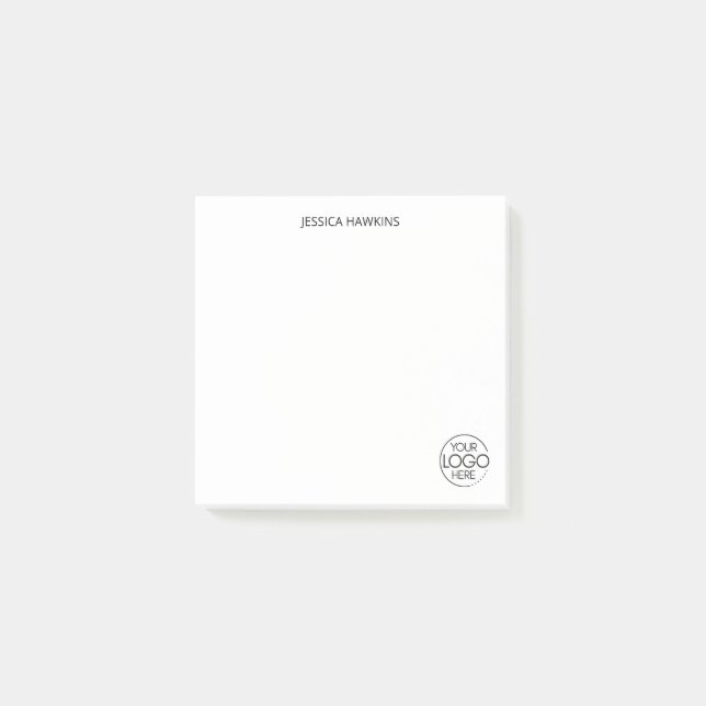 Simple Personal Stationery Logo White Post-it Notes (Front)
