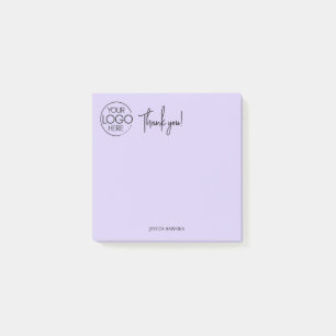 Simple Personal Stationery Thank You Light Purple Post-it Notes