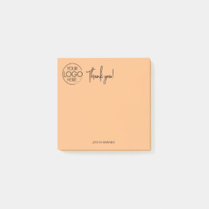 Simple Personal Stationery Thank You Pale Orange Post-it Notes