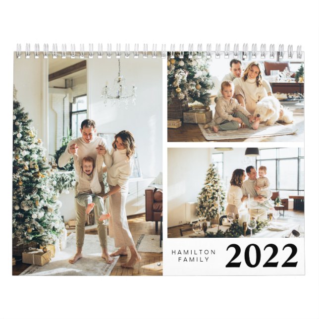 Simple Personalised 2022 Family Photo  Calendar (Cover)