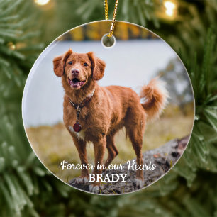 Simple Personalised 2 Photo Sympathy Pet Memorial Ceramic Ornament