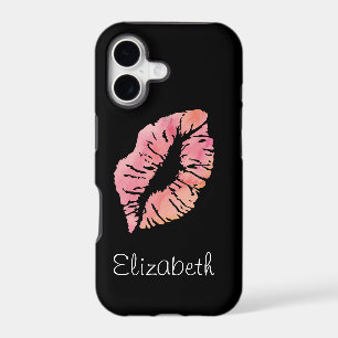 Simple Personalised Black Pink Lips