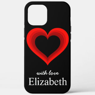 Simple Personalised Black Red Heart Case-Mate iPhone 12 Pro Max Case