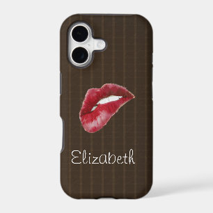 Simple Personalised Black Red Lips Case-Mate iPhon