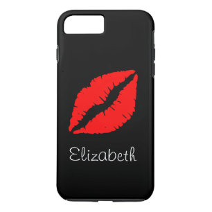 Simple Personalised Black Red Lips iPhone 8 Plus/7 Plus Case