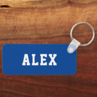 Simple Personalised Blue School Backpack Name Tag