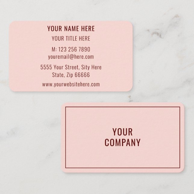 Simple Personalised Business Card Your Text Info (Front/Back)