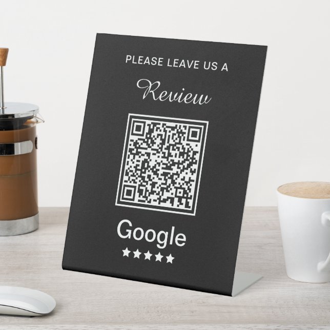 Simple Personalised Business Leave a Review Pedestal Sign (In SItu)