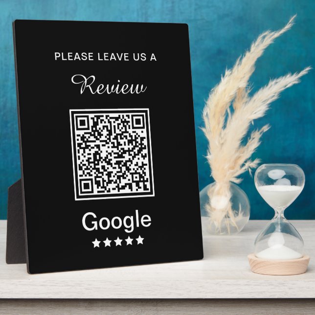 Simple Personalised Business Leave a Review Plaque (Side)