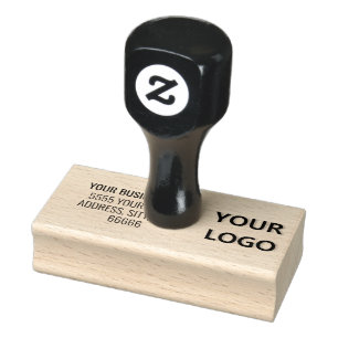 Simple Personalised Business Logo Address Company Rubber Stamp