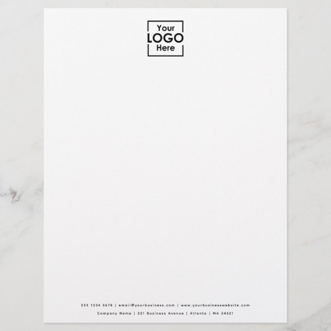 Simple Personalised Business Logo Custom Brand Letterhead (Front)