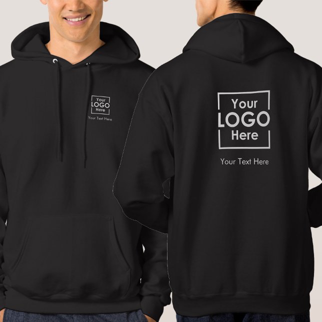 Simple Personalised Business Logo Text Front Back  Hoodie (Simple Personalized Business Logo Text Front Back Hoodie)