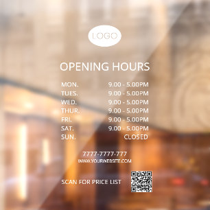 Simple Personalised Business Opening Hours Logo