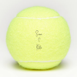 Simple Personalised Custom Script Couple Names Tennis Balls