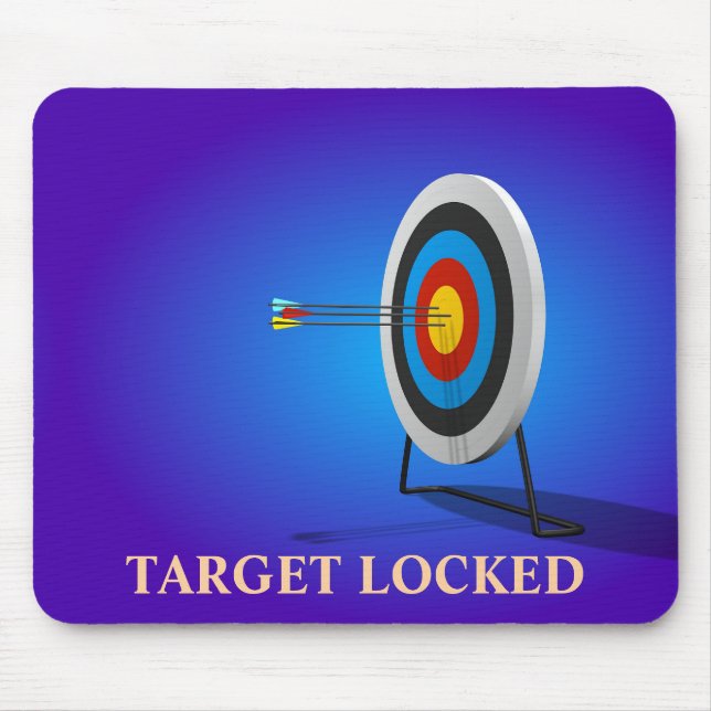 Simple personalised Dark Target Locked Mouse Pad (Front)