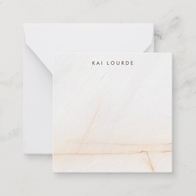Simple Personalised  Elegant Soft Veined Marble Card (Front)