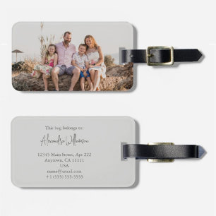 Simple Personalised Family Photo Luggage Tag