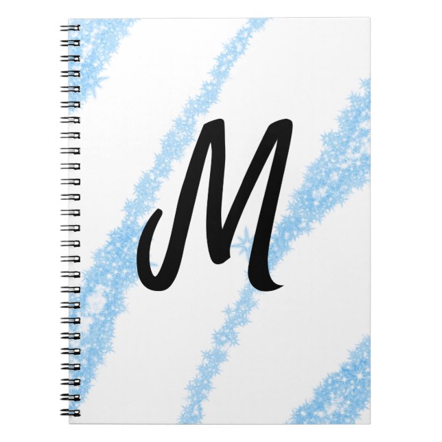 Simple personalised glitter monogram baking  throw notebook (Front)