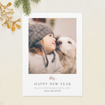 Simple Personalised Happy New Year Photo Card