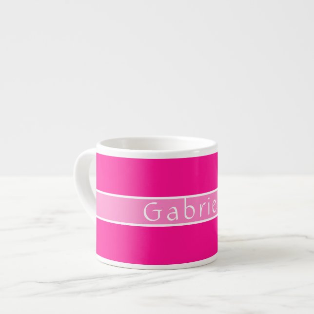 Simple Personalised Hot Pink Espresso Cup (Front Left)