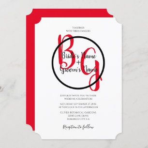 Simple Personalised Initials Wedding Invitations