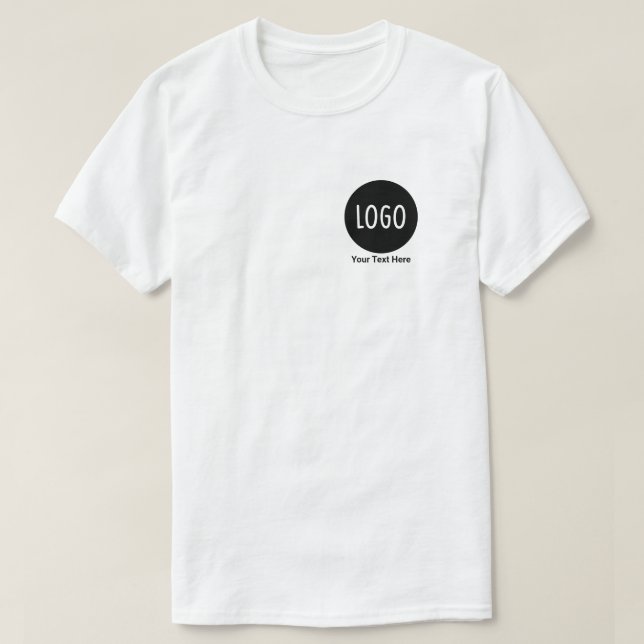 Simple Personalised Logo and Text Business T-Shirt (Design Front)
