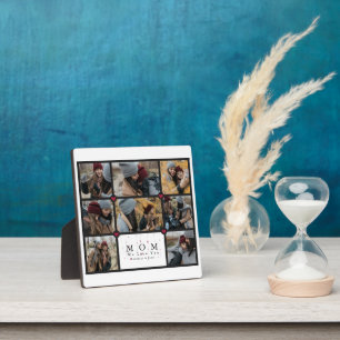 Simple Personalised Love You Mum 8 Photo collage Plaque