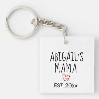 Simple Personalised Mama Gift with Child’s Name Key Ring