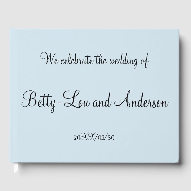 Simple Personalised Marriage Guestbook (Front)