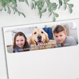 Simple Personalised Modern Photo Return Address Label