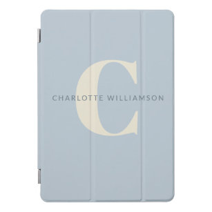 Simple Personalised Monogram and Name in Blue   iPad Pro Cover
