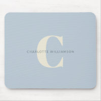 Simple Personalised Monogram and Name in Blue