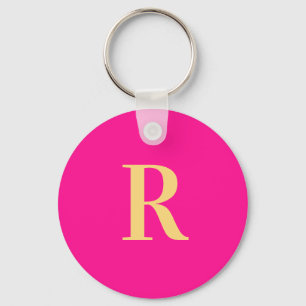 Simple Personalised Monogram Modern Key Ring