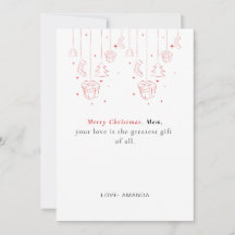 Simple Personalised Mother Christmas Card