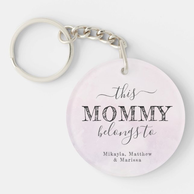 Simple Personalised Mother's Day  Key Ring (Front)