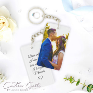 Simple Personalised Photo and Text Photo Key Ring