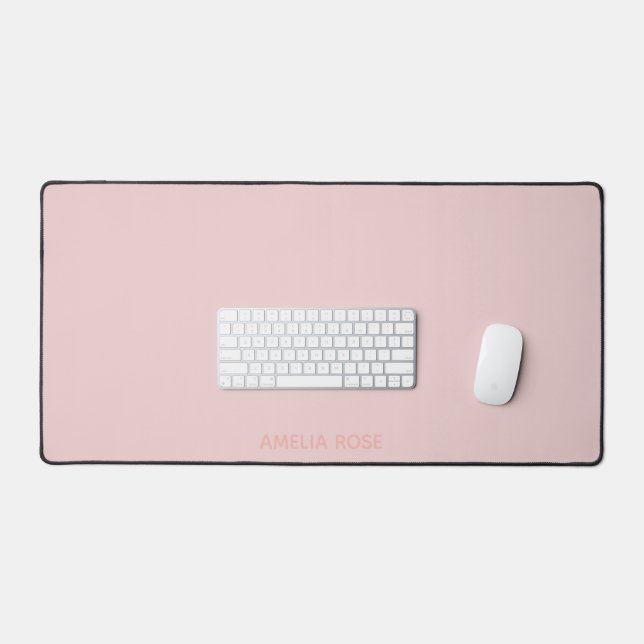 Simple Personalised Quartz Pink on Pink Desk Mat (Keyboard & Mouse)
