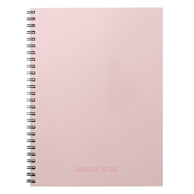 Simple Personalised Quartz Pink on Pink Notebook (Front)