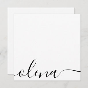 Simple Personalised Signature Script Note Card