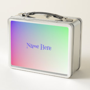 Simple Personalised Soft Rainbow Gradients  Metal Lunch Box