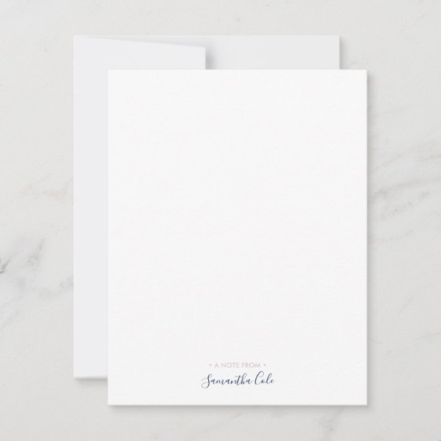 Simple Personalised Stationery Flat Note Card (Front)