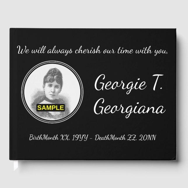 Simple & Personalised Sympathy Guestbook (Front)