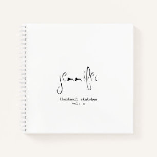 Simple Personalised Thumbnail Sketchbook Notebook