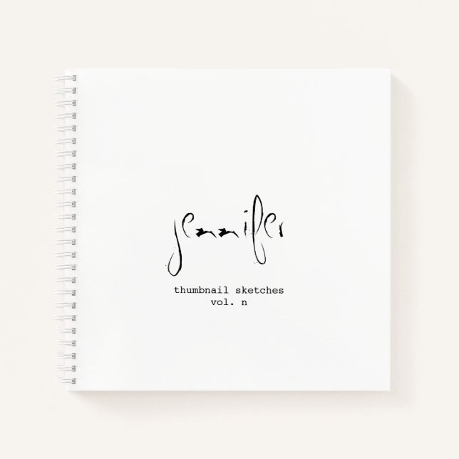 Simple Personalised Thumbnail Sketchbook Notebook (Front)