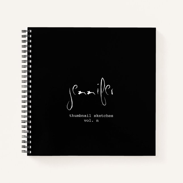 Simple Personalised Thumbnail Sketchbook Notebook (Front)