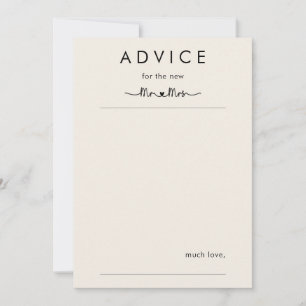 Simple Personalised Wedding Advice Card