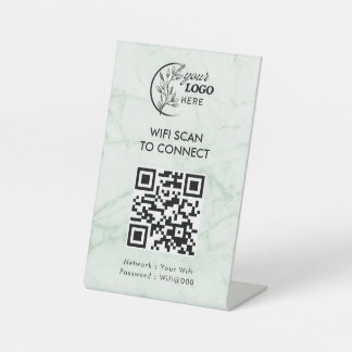 Simple Personalised Wifi Network qr code Password Pedestal Sign