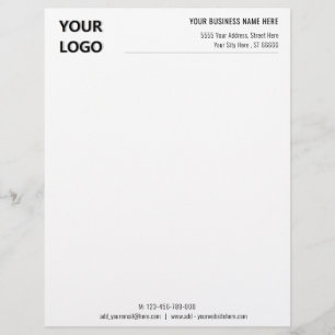 Simple Personalised Your Business Logo Letterhead