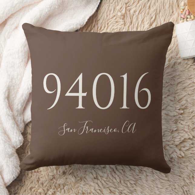 Simple Personalised Zip Code and Town  Cushion (Blanket)